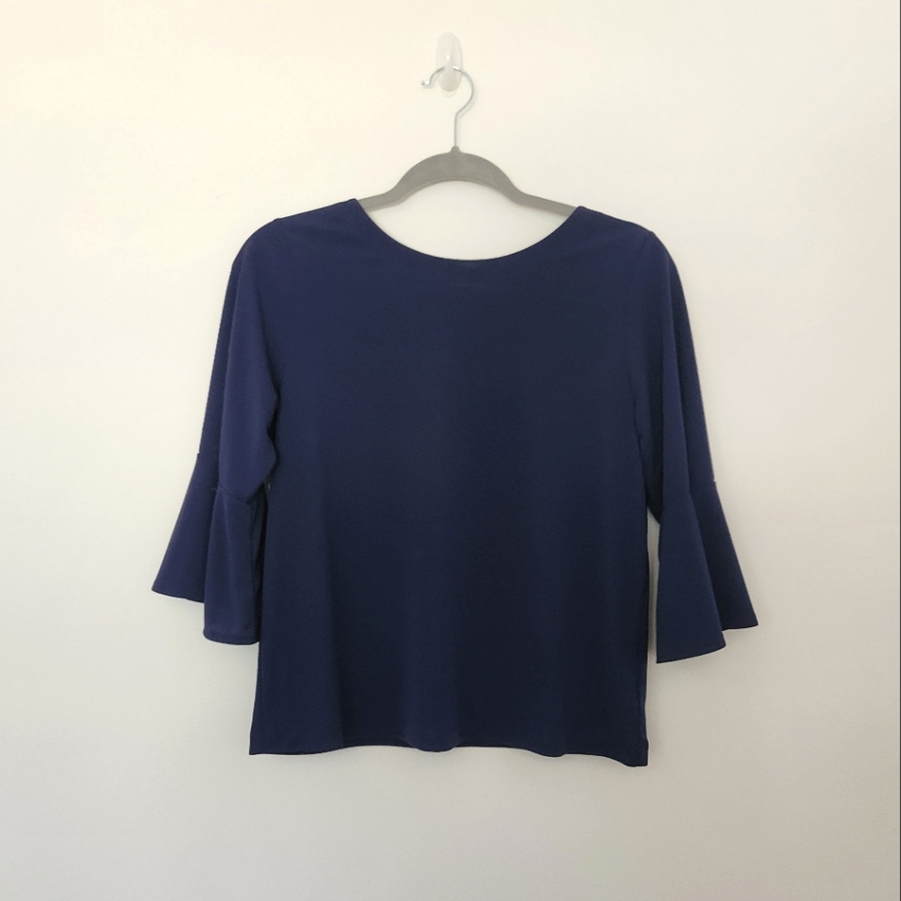Uniqlo Blue Bell Sleeve Shirt Sz X-Small